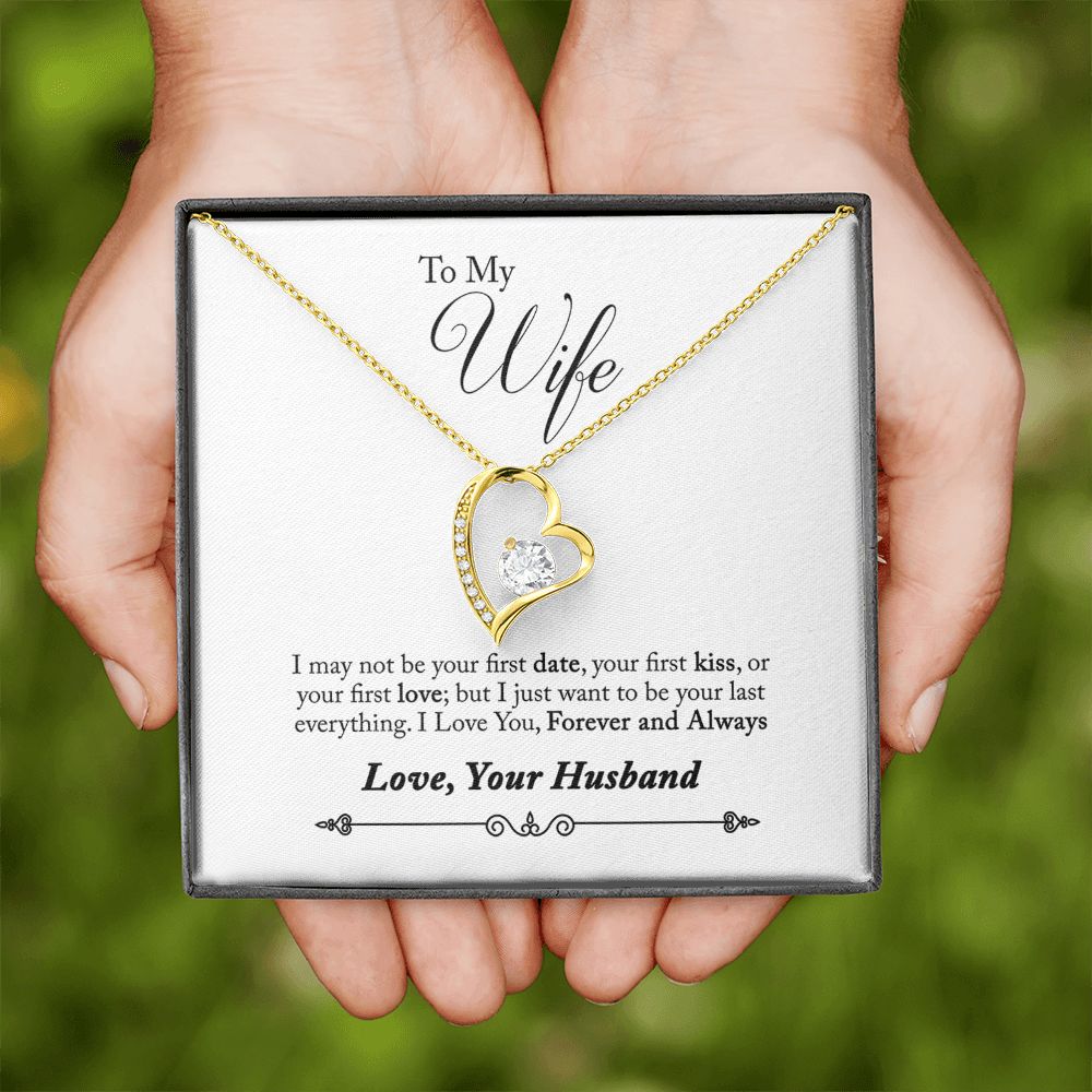 To My Wife Forever and Always From Husband Forever Necklace w Message Card-Express Your Love Gifts