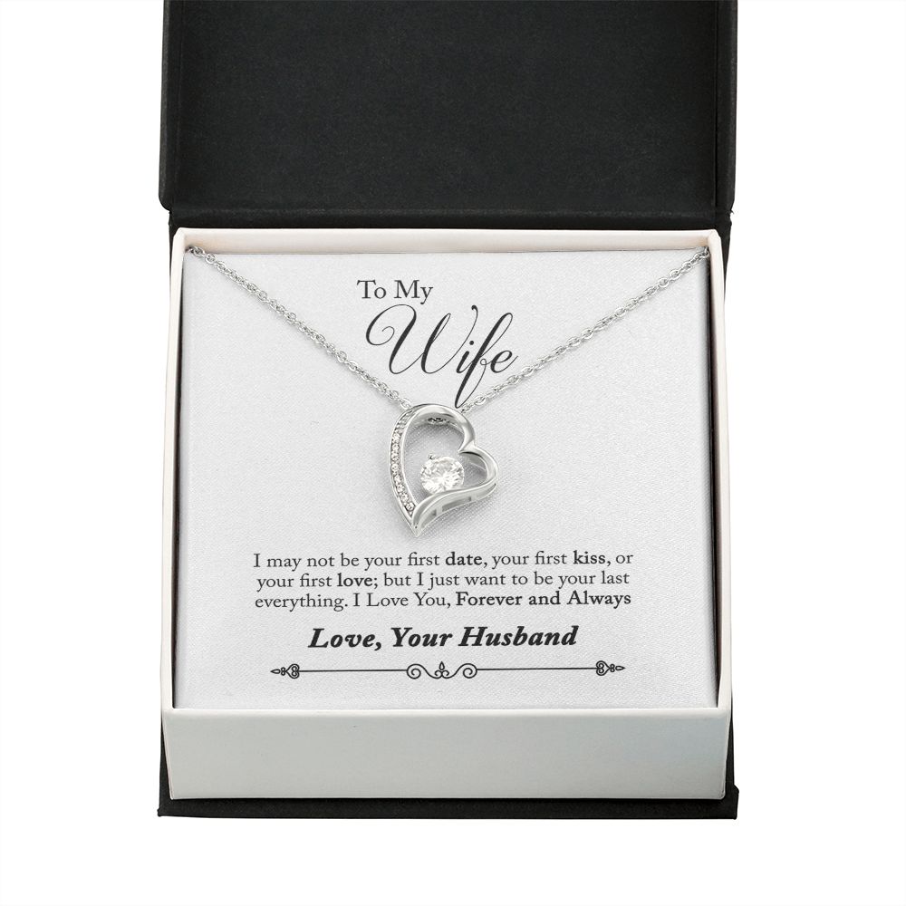 To My Wife Forever and Always From Husband Forever Necklace w Message Card-Express Your Love Gifts