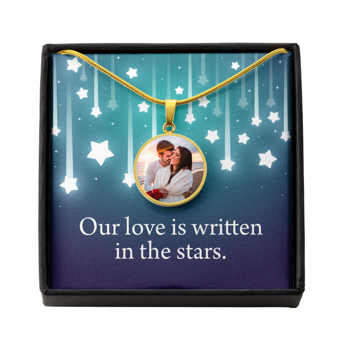 To My Wife From Husband Personalized Written In The Stars Circle Necklace Stainless Steel or 18k Gold 18-22"-Express Your Love Gifts