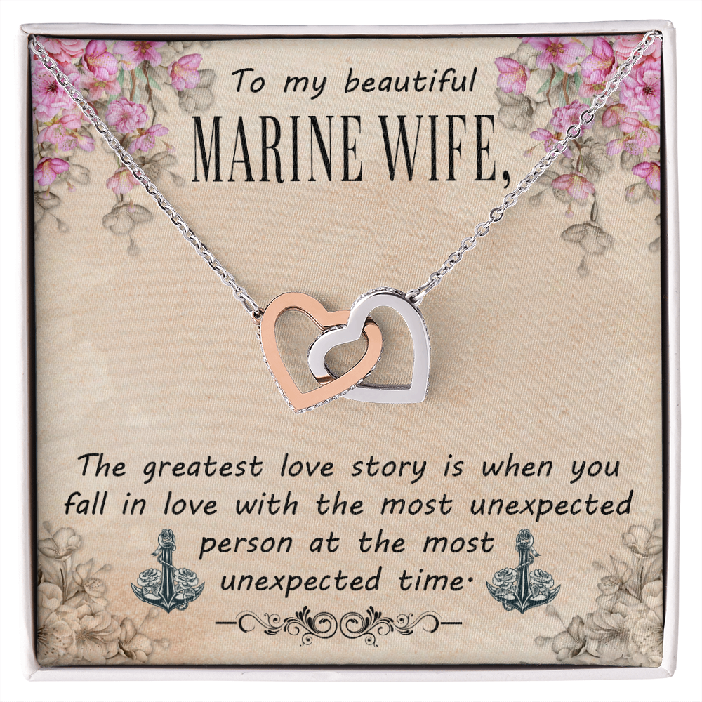 To My Wife Greatest Love Story Marine Wife Inseparable Necklace-Express Your Love Gifts