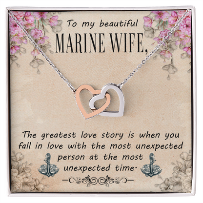 To My Wife Greatest Love Story Marine Wife Inseparable Necklace-Express Your Love Gifts