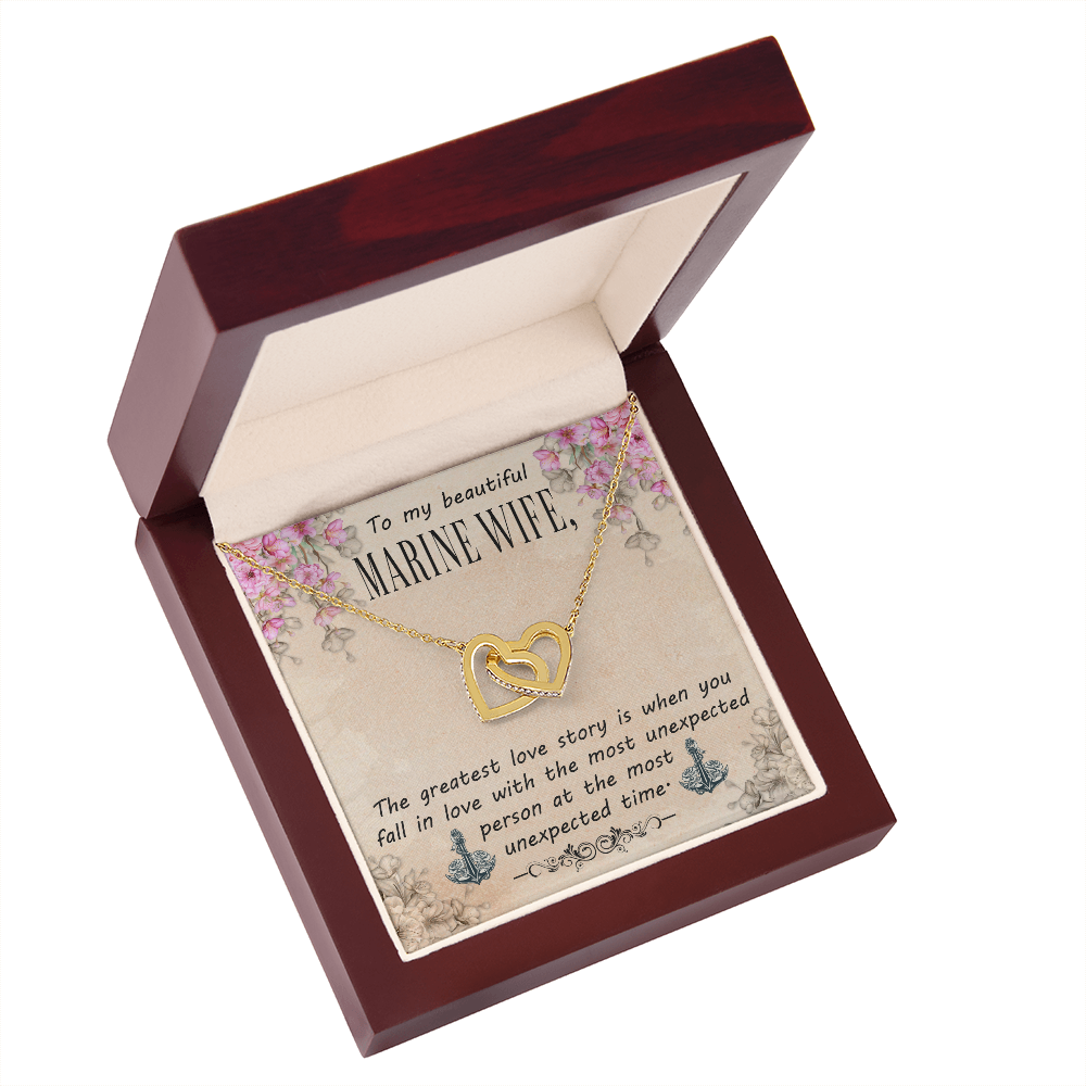 To My Wife Greatest Love Story Marine Wife Inseparable Necklace-Express Your Love Gifts