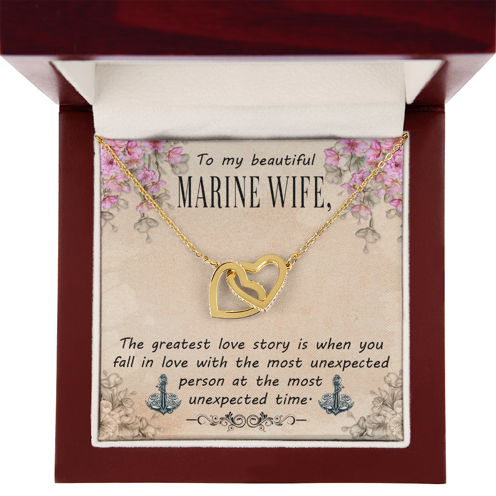 To My Wife Greatest Love Story Marine Wife Inseparable Necklace-Express Your Love Gifts