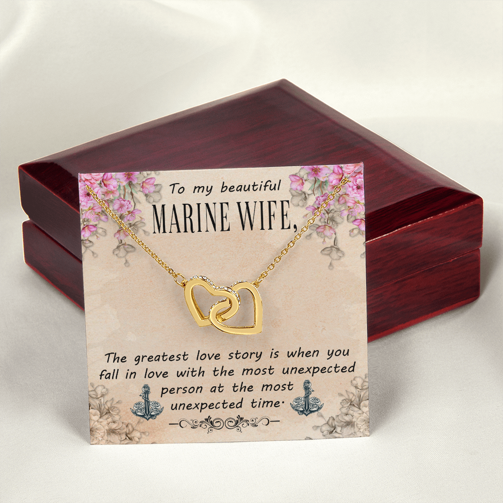 To My Wife Greatest Love Story Marine Wife Inseparable Necklace-Express Your Love Gifts