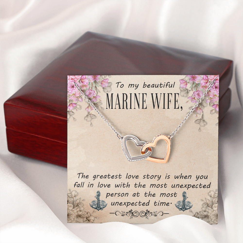 To My Wife Greatest Love Story Marine Wife Inseparable Necklace-Express Your Love Gifts