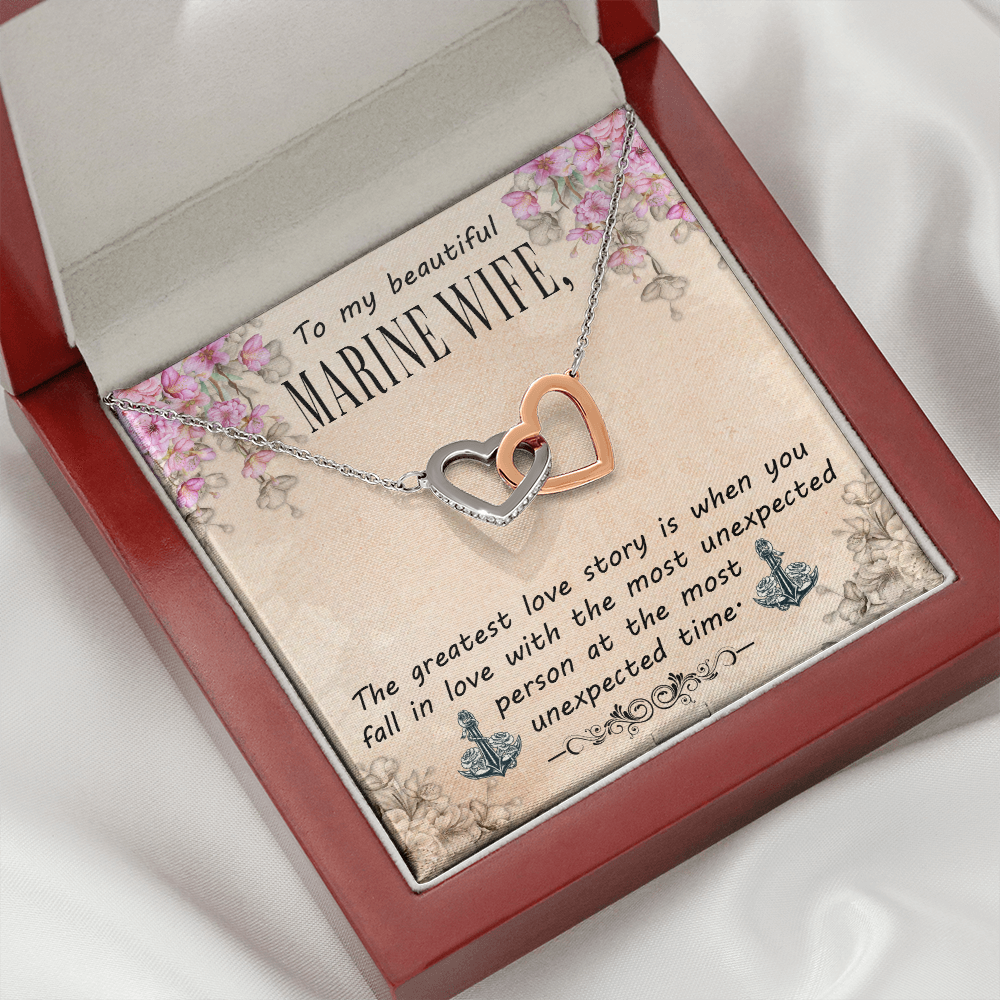 To My Wife Greatest Love Story Marine Wife Inseparable Necklace-Express Your Love Gifts