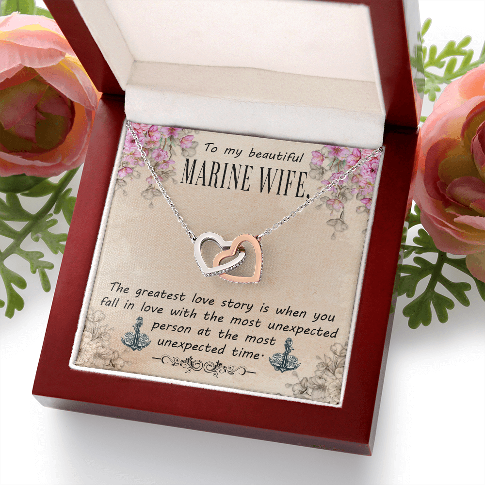 To My Wife Greatest Love Story Marine Wife Inseparable Necklace-Express Your Love Gifts