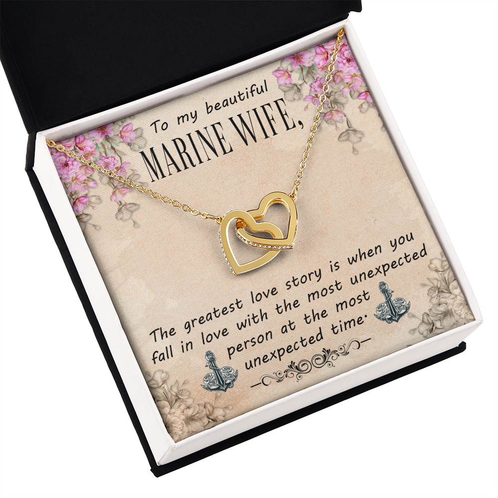 To My Wife Greatest Love Story Marine Wife Inseparable Necklace-Express Your Love Gifts