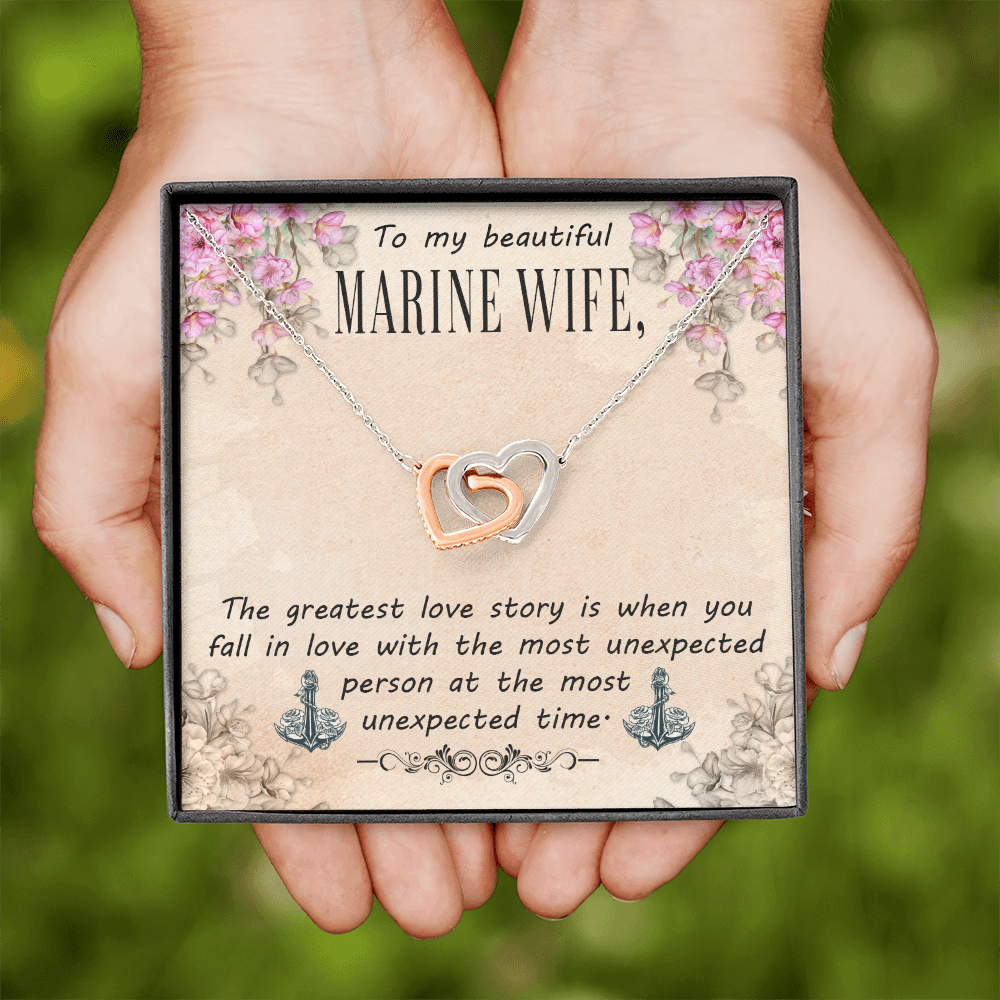 To My Wife Greatest Love Story Marine Wife Inseparable Necklace-Express Your Love Gifts