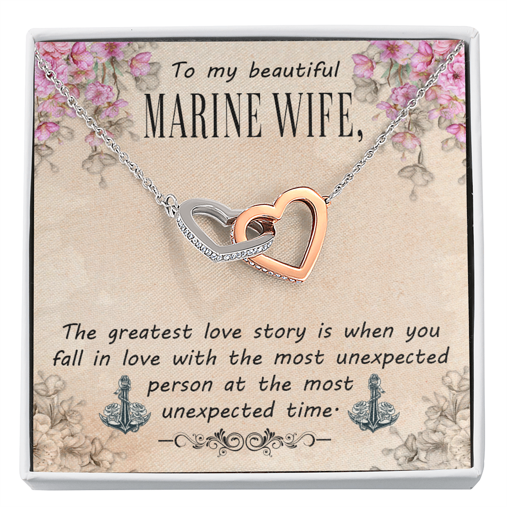 To My Wife Greatest Love Story Marine Wife Inseparable Necklace-Express Your Love Gifts