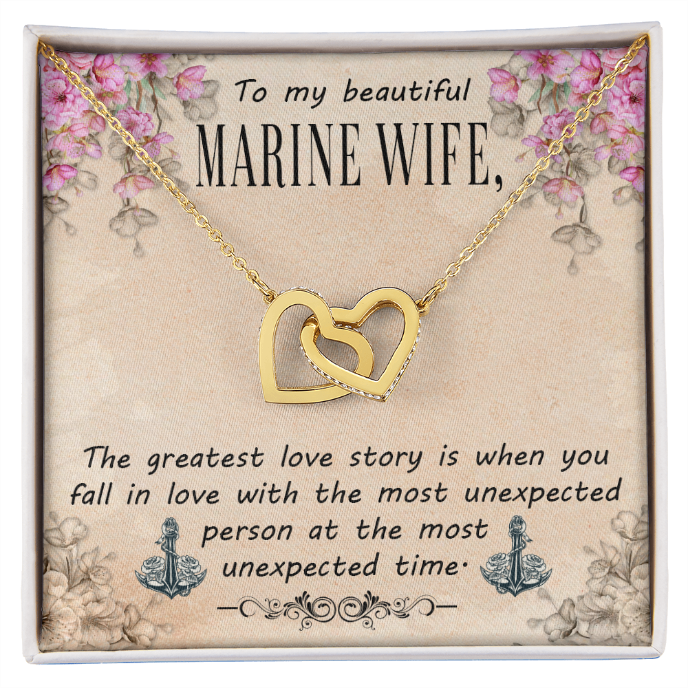 To My Wife Greatest Love Story Marine Wife Inseparable Necklace-Express Your Love Gifts