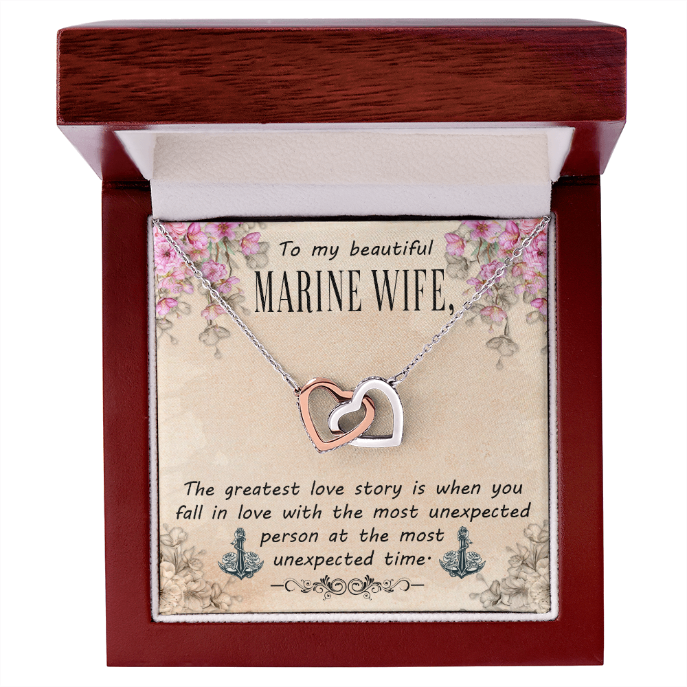 To My Wife Greatest Love Story Marine Wife Inseparable Necklace-Express Your Love Gifts