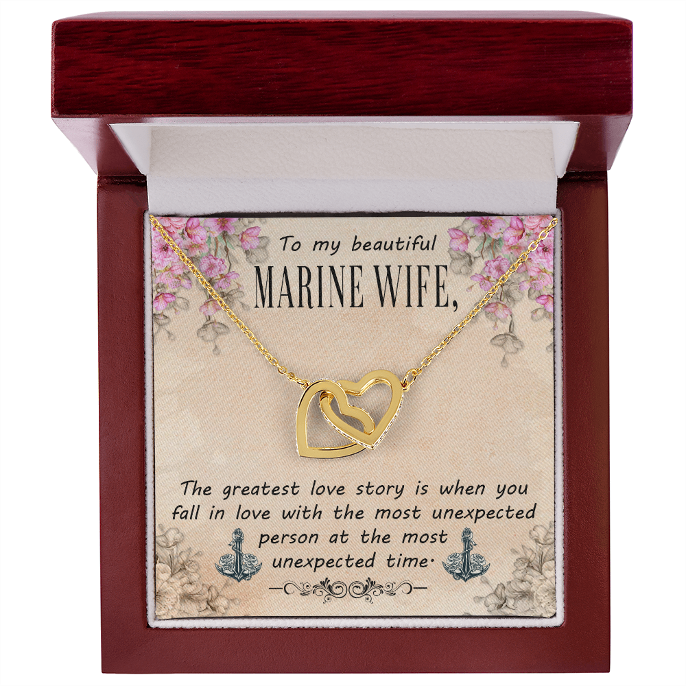 To My Wife Greatest Love Story Marine Wife Inseparable Necklace-Express Your Love Gifts