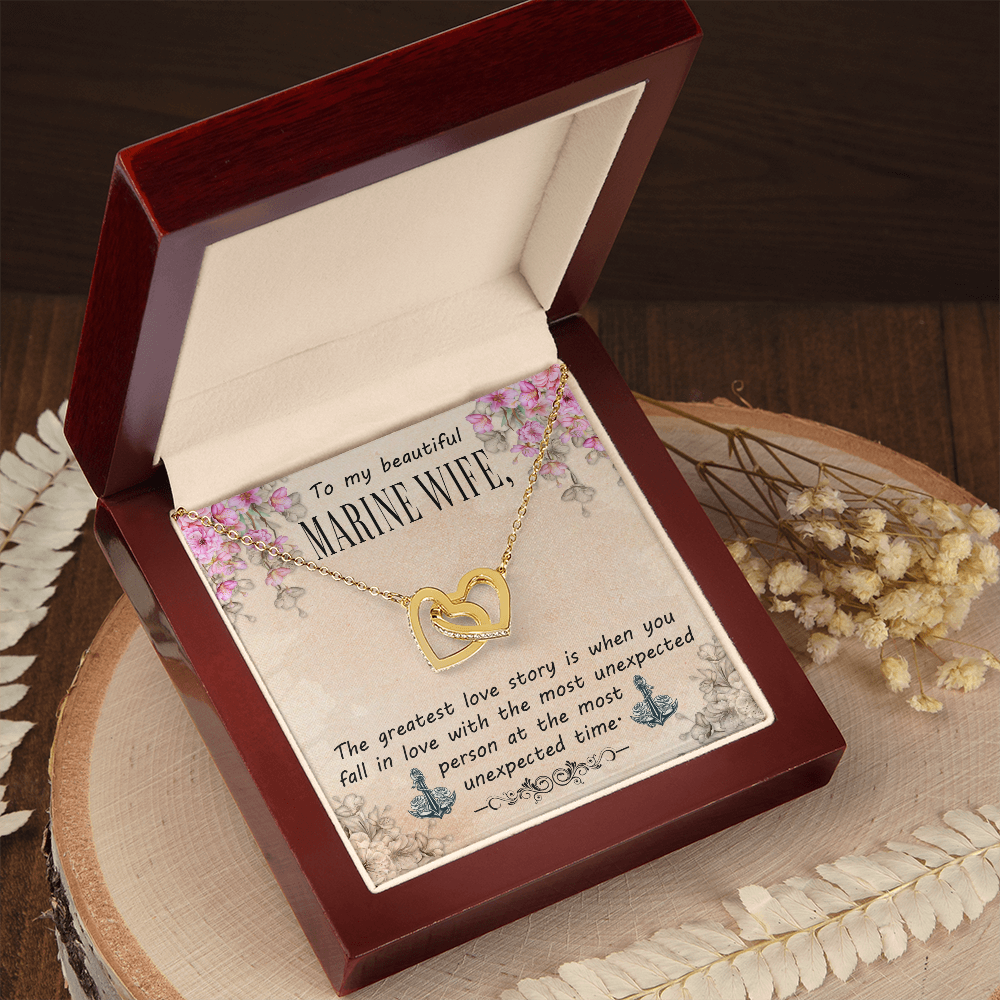 To My Wife Greatest Love Story Marine Wife Inseparable Necklace-Express Your Love Gifts