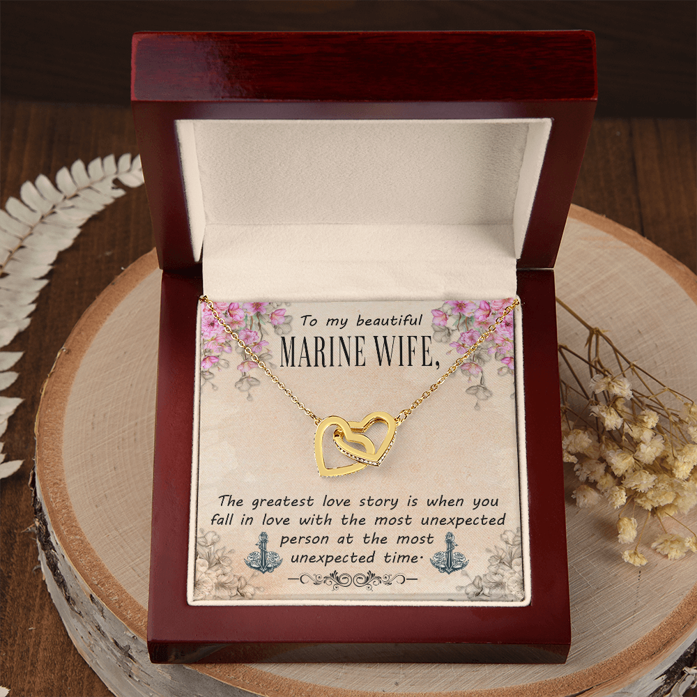 To My Wife Greatest Love Story Marine Wife Inseparable Necklace-Express Your Love Gifts