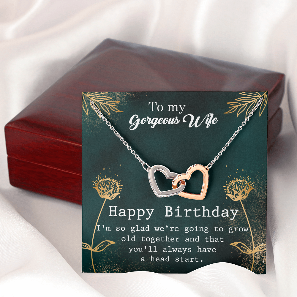 To My Wife Grow Old Together Birthday Message Inseparable Necklace-Express Your Love Gifts