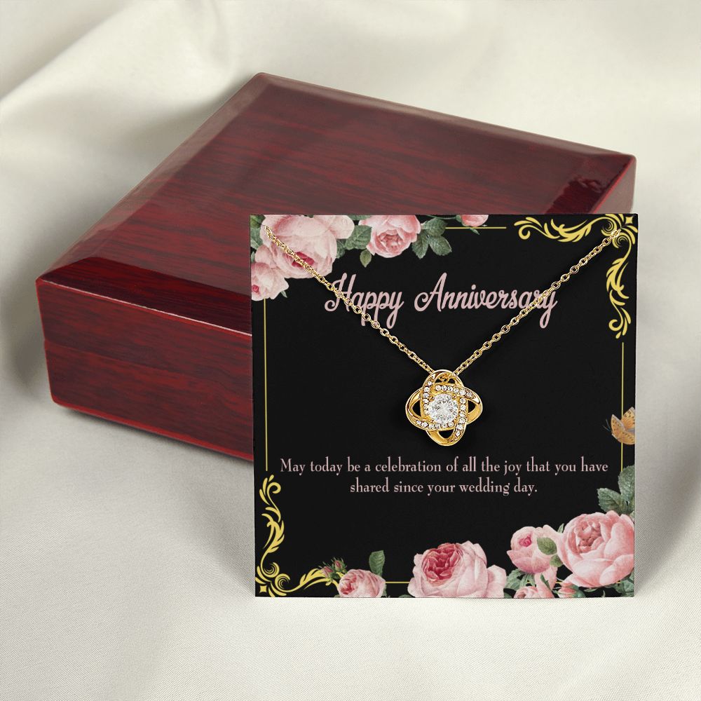 To My Wife Happy Anniversary Infinity Knot Necklace Message Card-Express Your Love Gifts