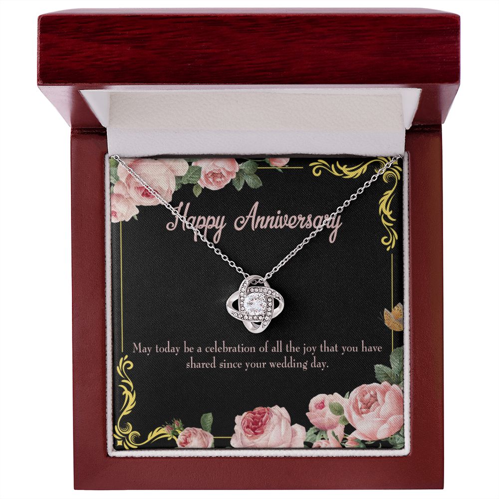 To My Wife Happy Anniversary Infinity Knot Necklace Message Card-Express Your Love Gifts