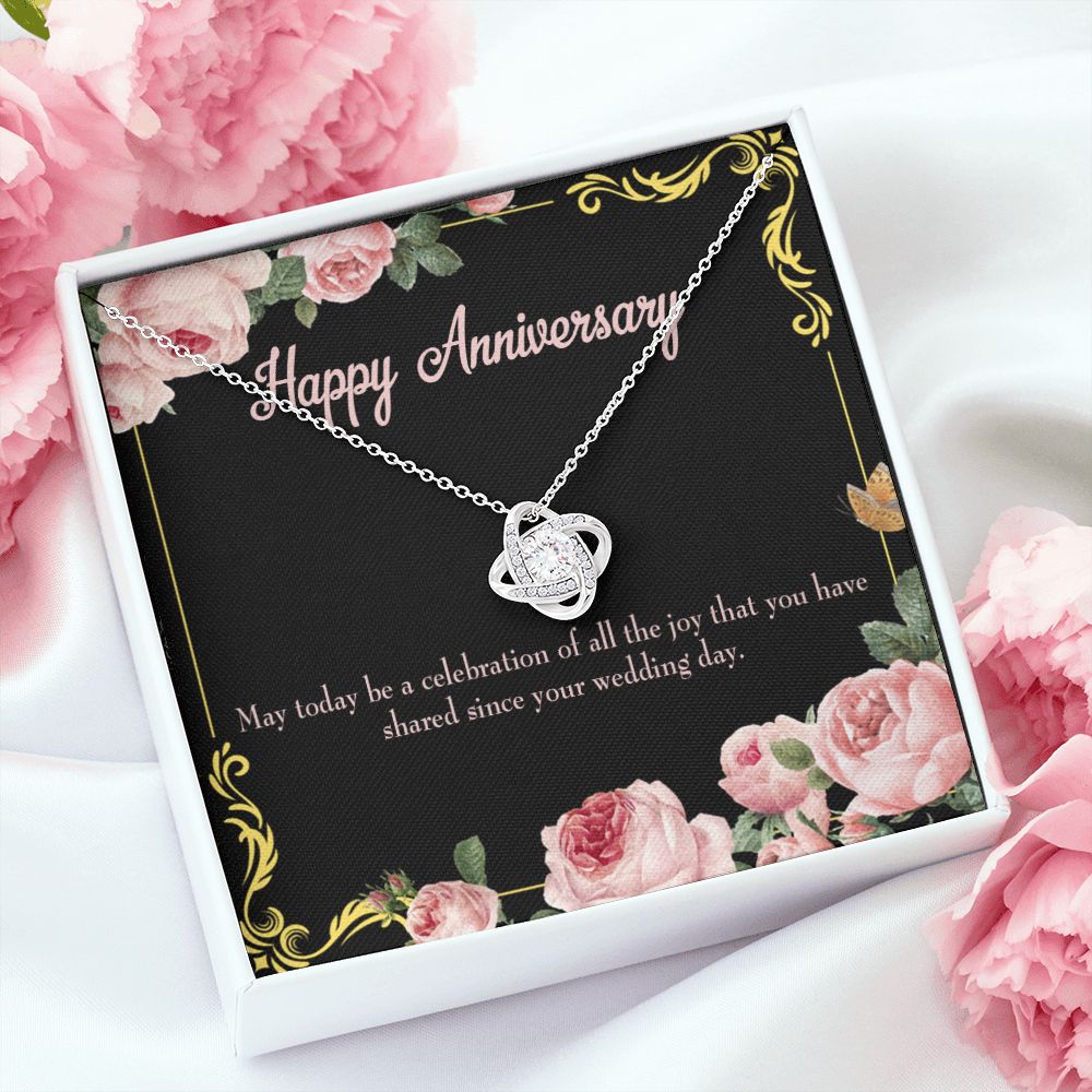 To My Wife Happy Anniversary Infinity Knot Necklace Message Card-Express Your Love Gifts