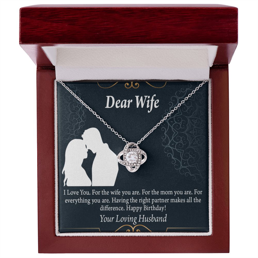 To My Wife Happy Birthday Dear Infinity Knot Necklace Message Card-Express Your Love Gifts