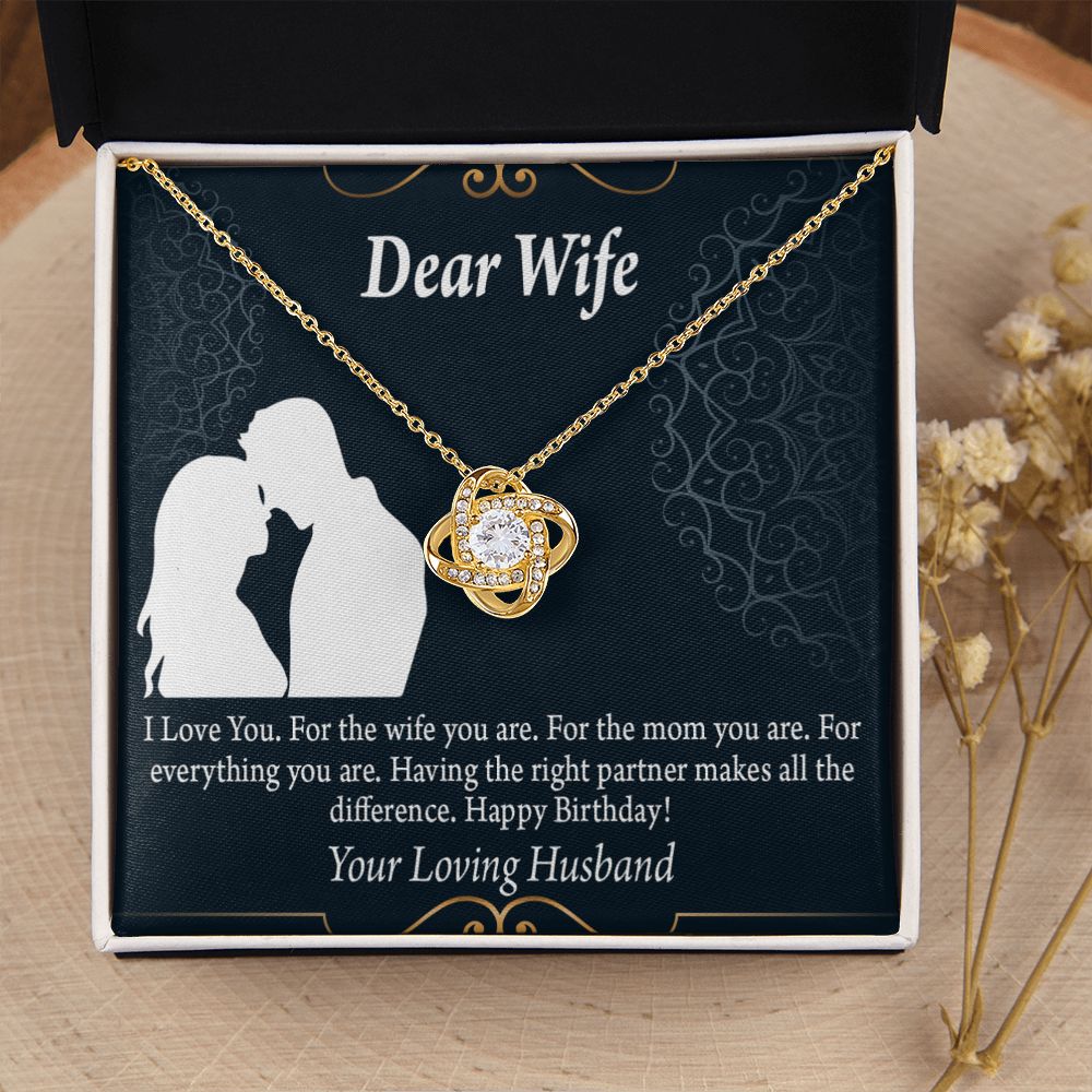 To My Wife Happy Birthday Dear Infinity Knot Necklace Message Card-Express Your Love Gifts