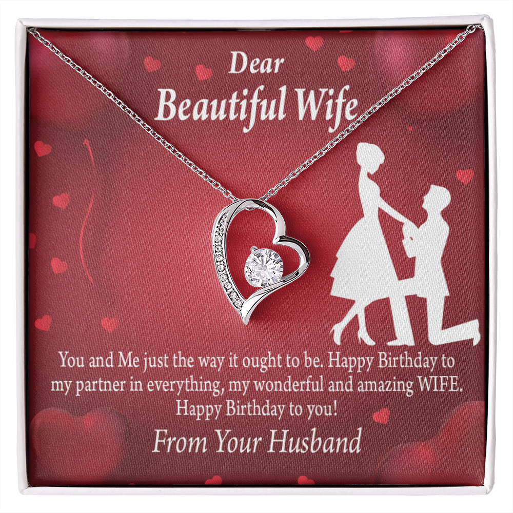 To My Wife Happy Birthday Forever Necklace w Message Card-Express Your Love Gifts
