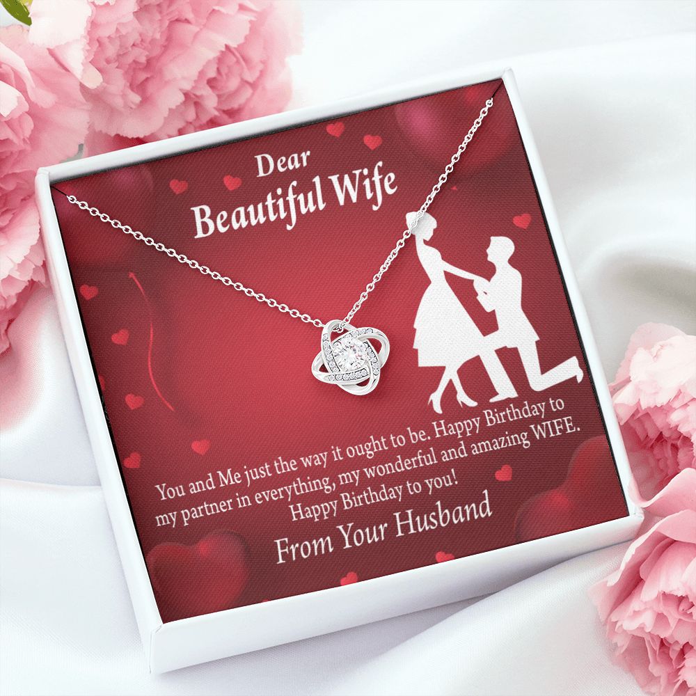 To My Wife Happy Birthday Infinity Knot Necklace Message Card-Express Your Love Gifts