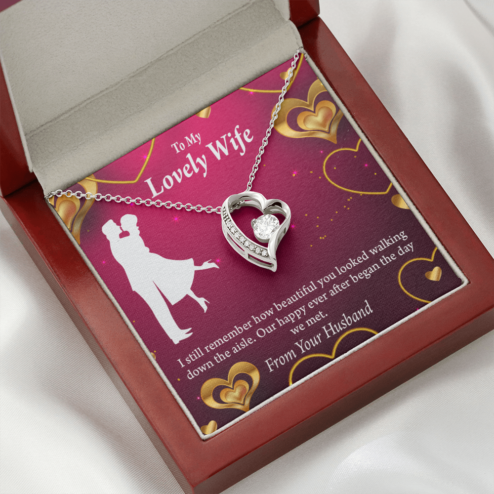 To My Wife Happy Ever After Forever Necklace w Message Card-Express Your Love Gifts