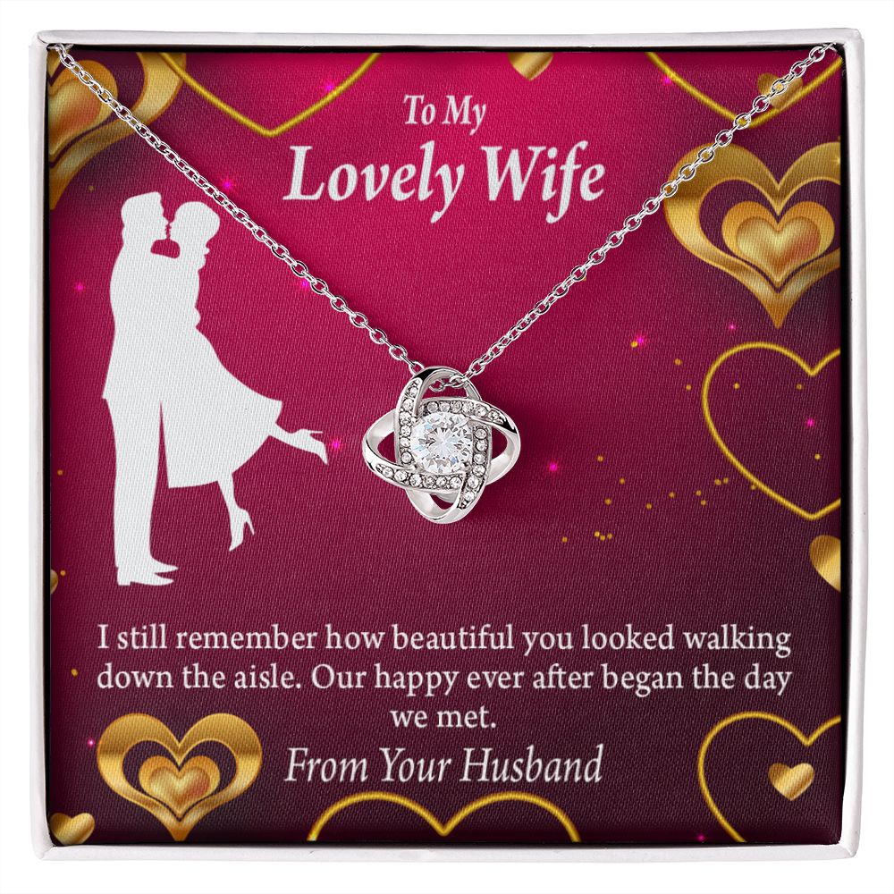 To My Wife Happy Ever After Infinity Knot Necklace Message Card-Express Your Love Gifts