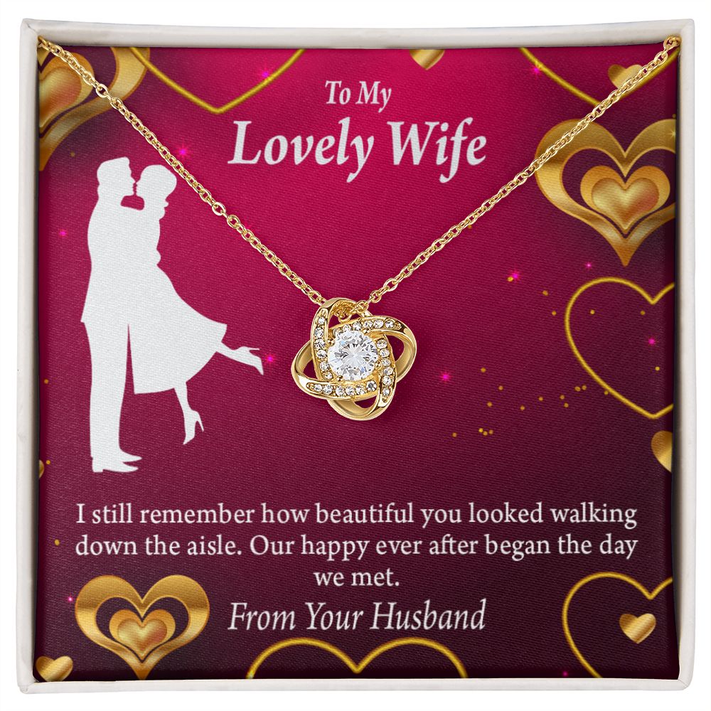 To My Wife Happy Ever After Infinity Knot Necklace Message Card-Express Your Love Gifts