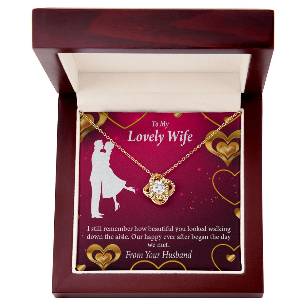 To My Wife Happy Ever After Infinity Knot Necklace Message Card-Express Your Love Gifts