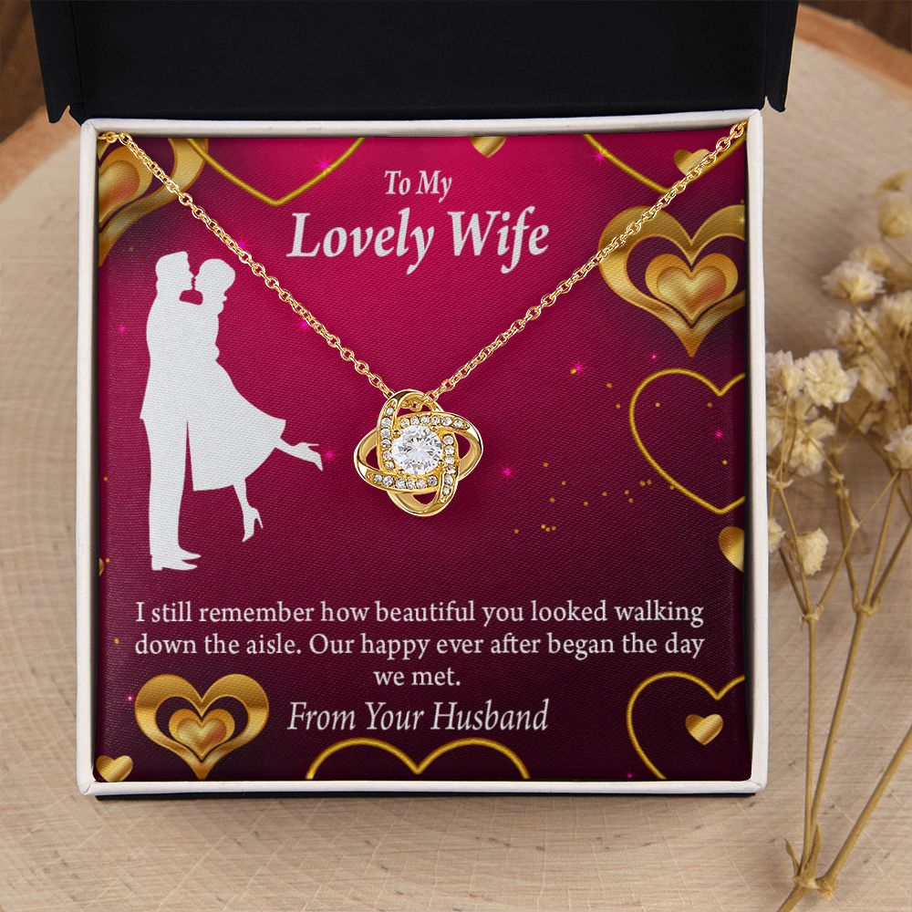 To My Wife Happy Ever After Infinity Knot Necklace Message Card-Express Your Love Gifts