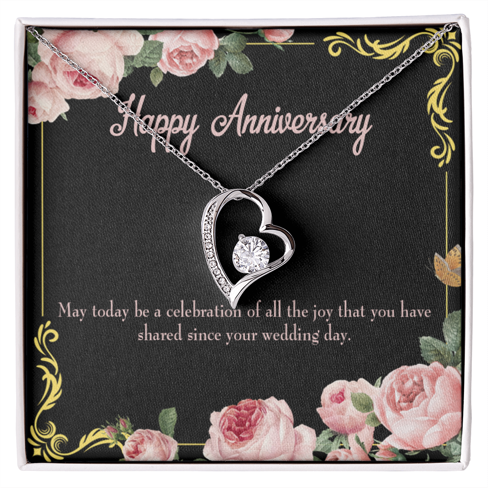 To My Wife Happy Wedding Anniversary Forever Necklace w Message Card-Express Your Love Gifts