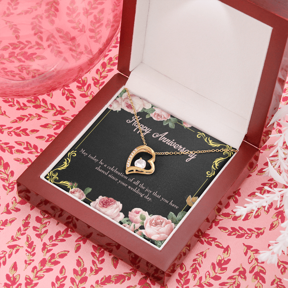 To My Wife Happy Wedding Anniversary Forever Necklace w Message Card-Express Your Love Gifts