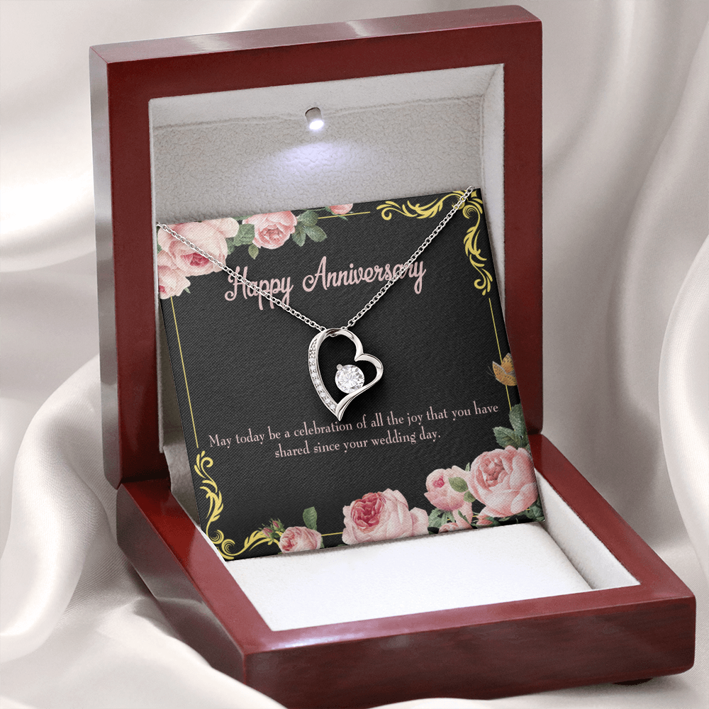 To My Wife Happy Wedding Anniversary Forever Necklace w Message Card-Express Your Love Gifts