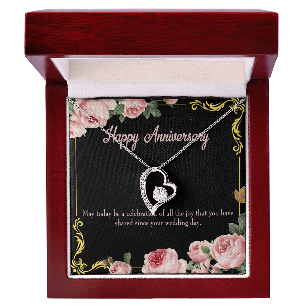 To My Wife Happy Wedding Anniversary Forever Necklace w Message Card-Express Your Love Gifts