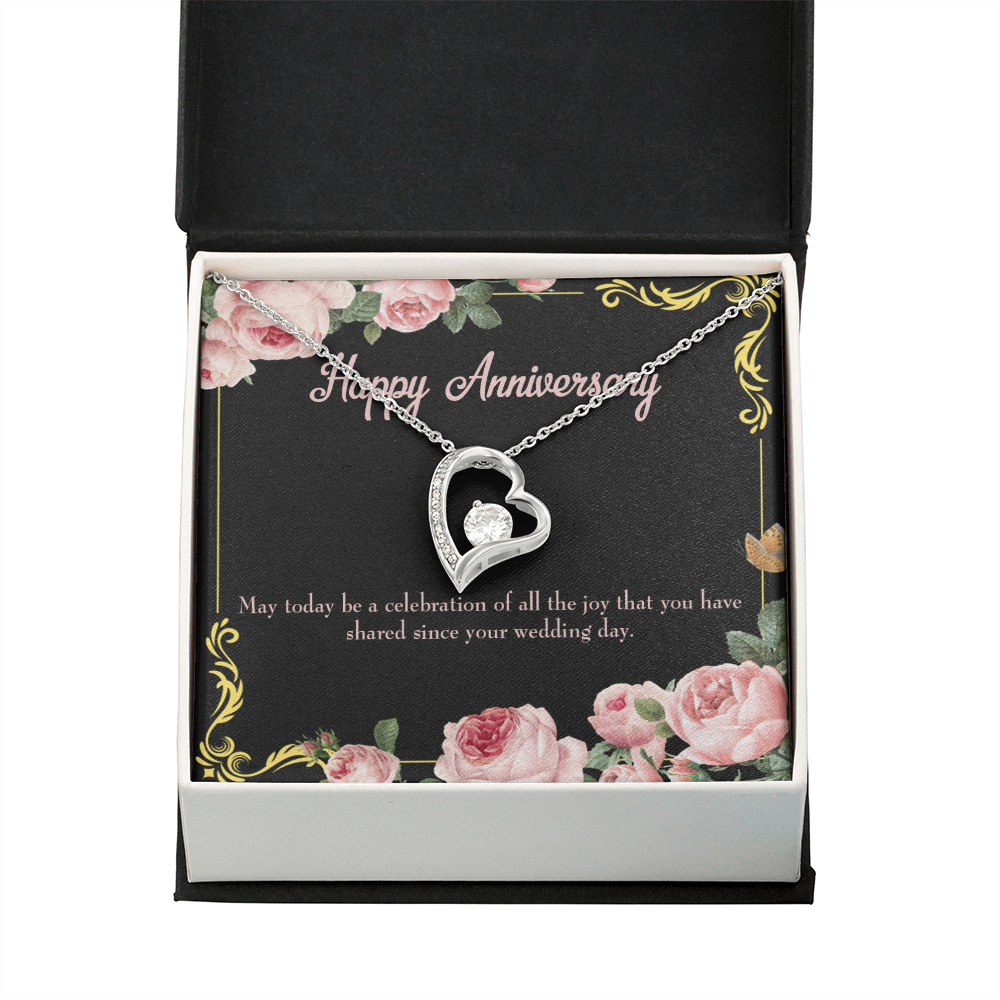 To My Wife Happy Wedding Anniversary Forever Necklace w Message Card-Express Your Love Gifts