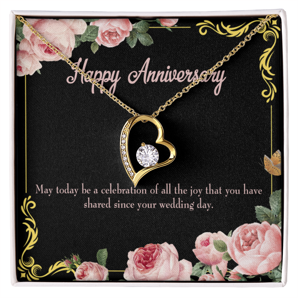 To My Wife Happy Wedding Anniversary Forever Necklace w Message Card-Express Your Love Gifts