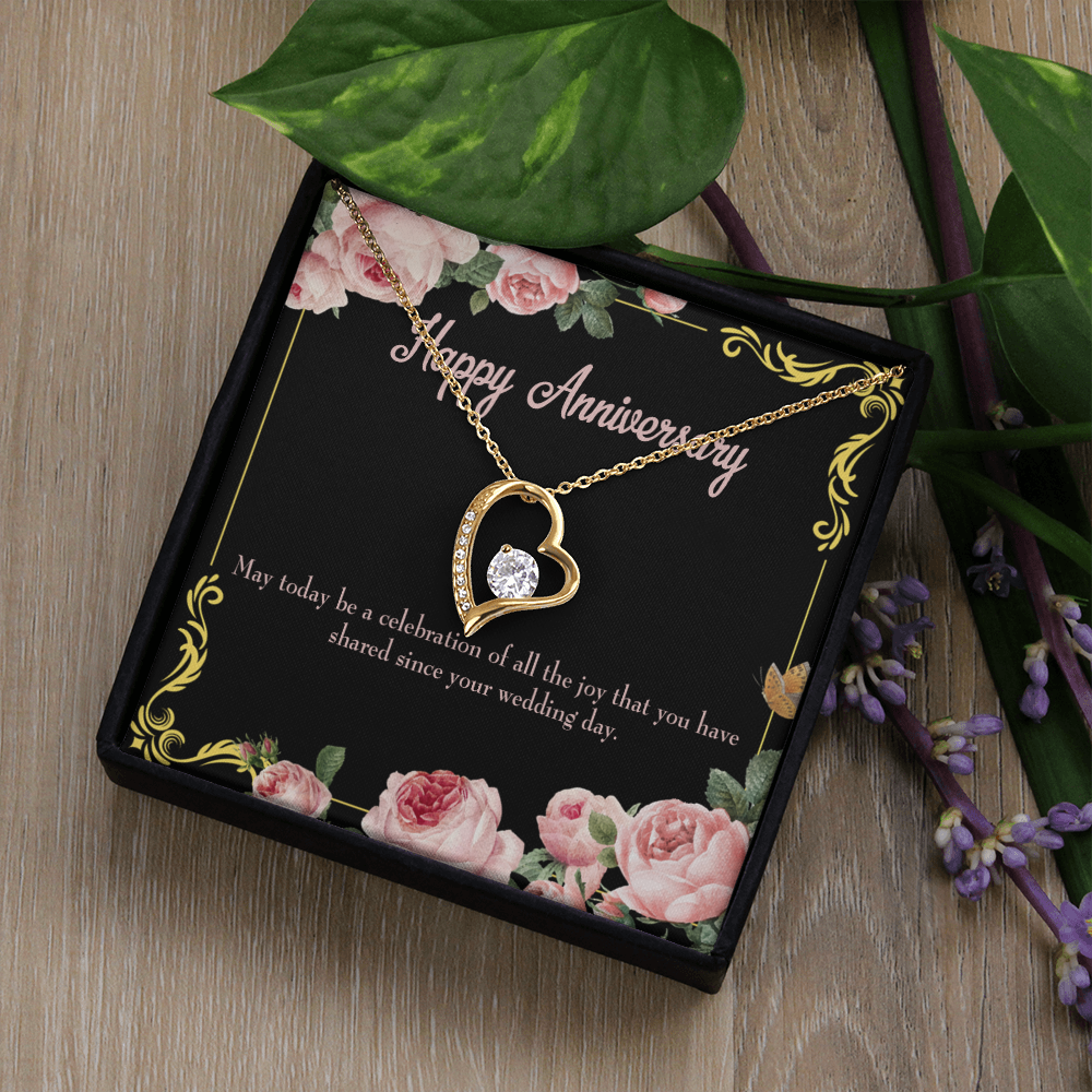 To My Wife Happy Wedding Anniversary Forever Necklace w Message Card-Express Your Love Gifts