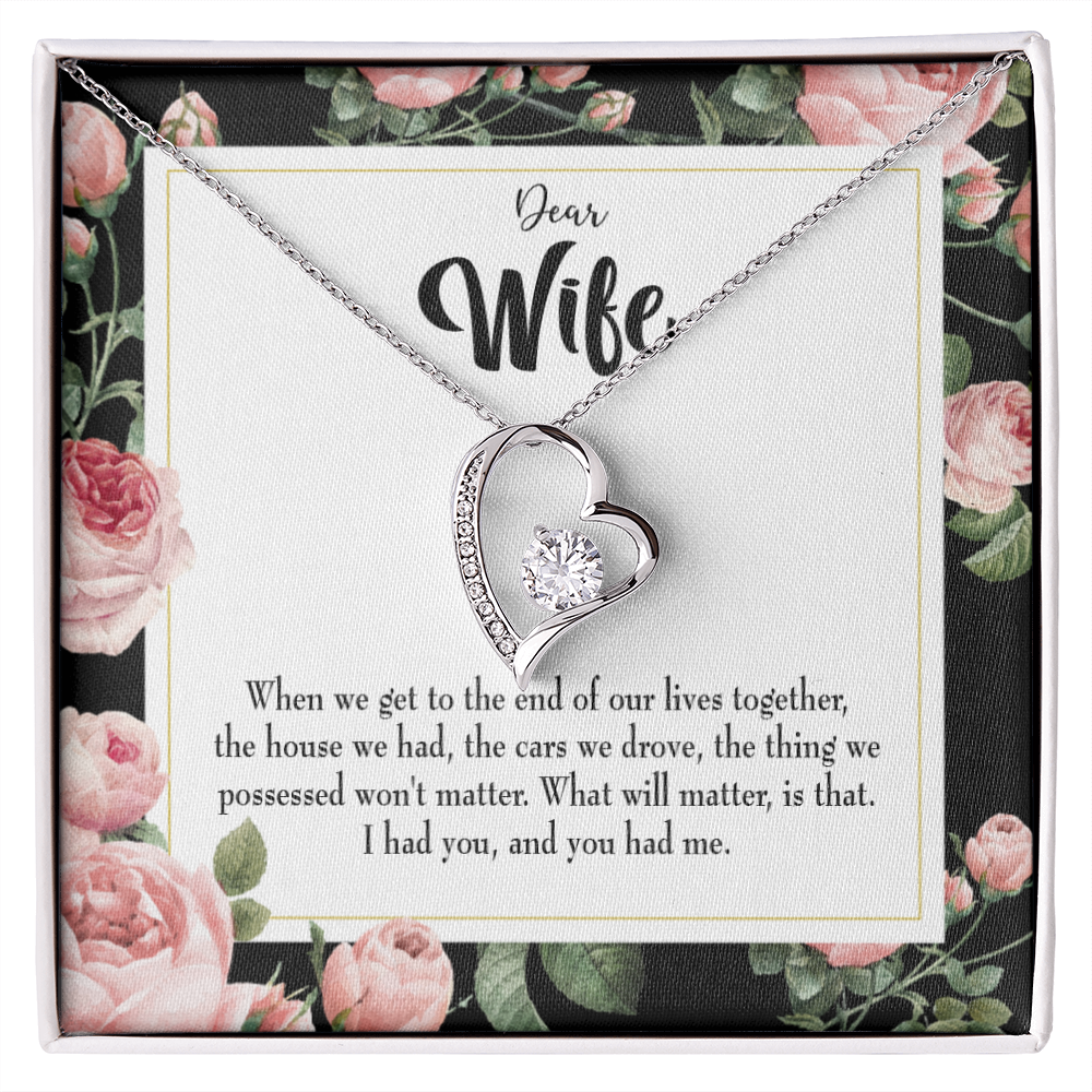 To My Wife Have Each Other Forever Necklace w Message Card-Express Your Love Gifts