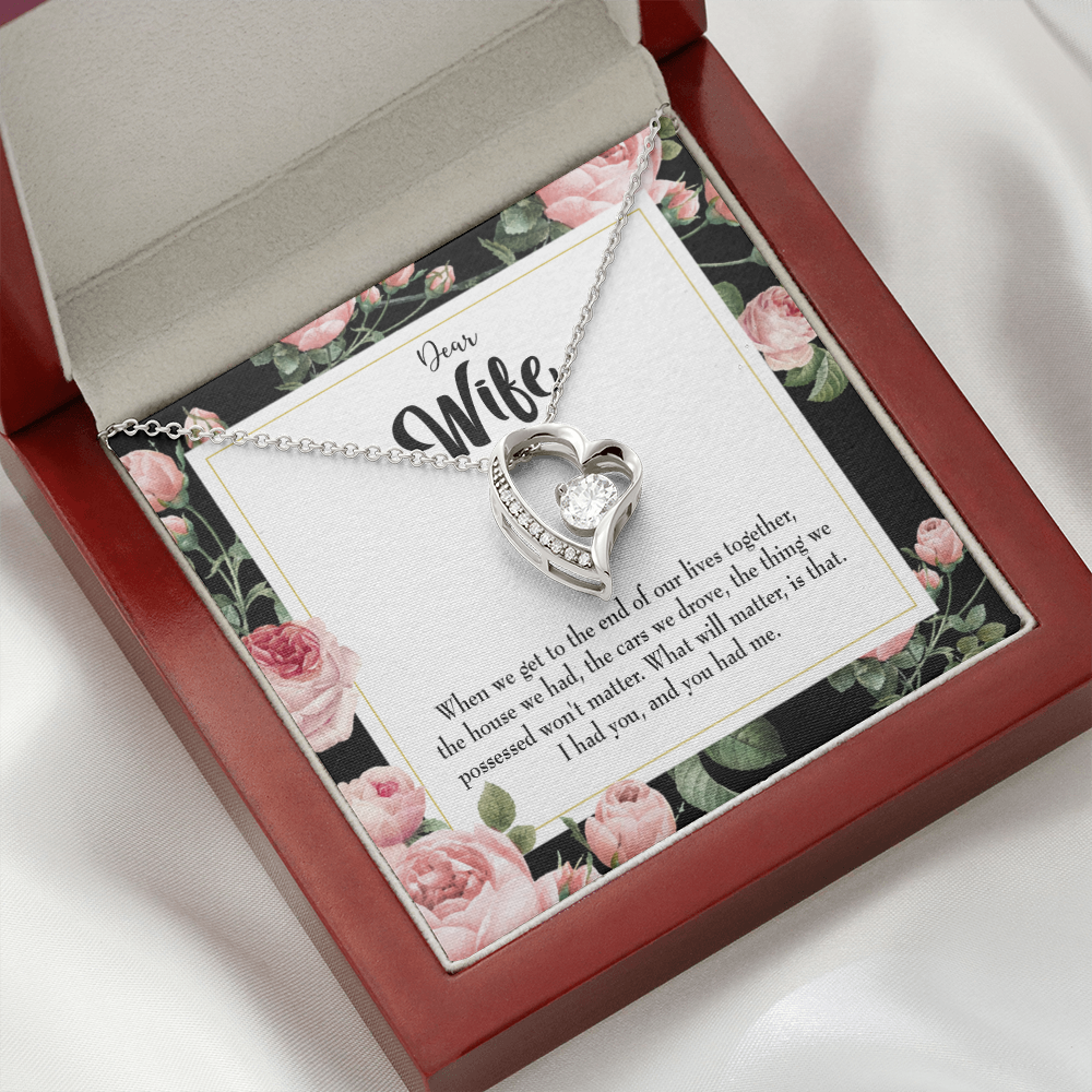 To My Wife Have Each Other Forever Necklace w Message Card-Express Your Love Gifts