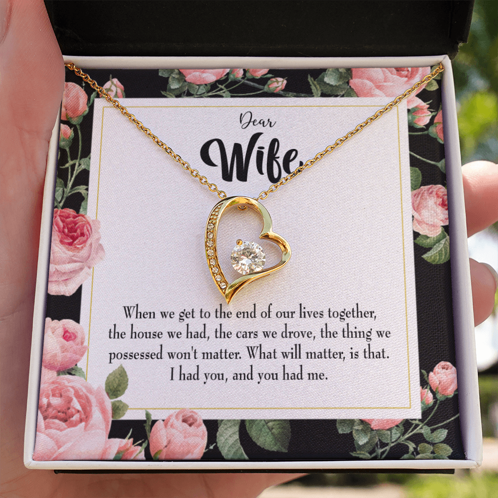 To My Wife Have Each Other Forever Necklace w Message Card-Express Your Love Gifts