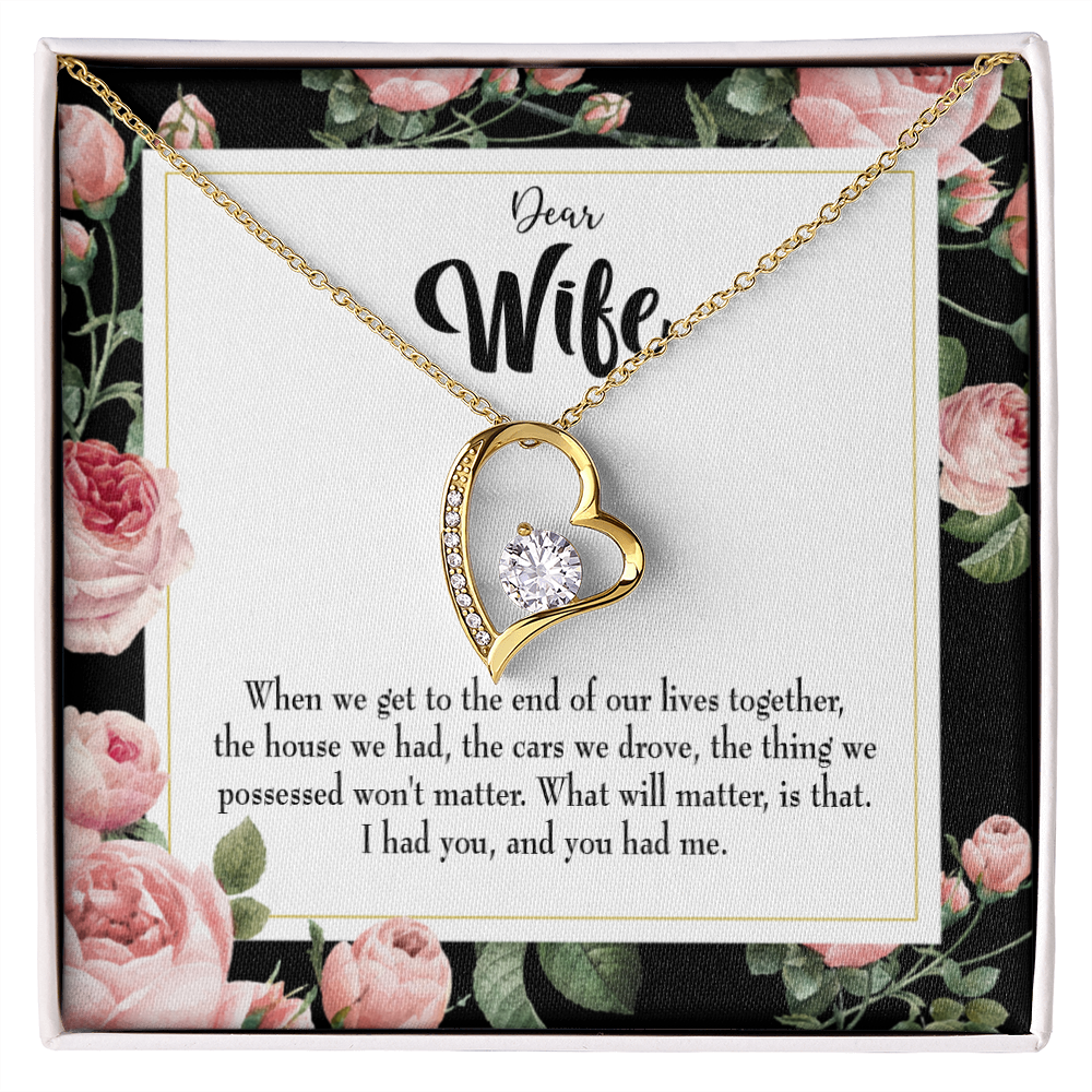 To My Wife Have Each Other Forever Necklace w Message Card-Express Your Love Gifts