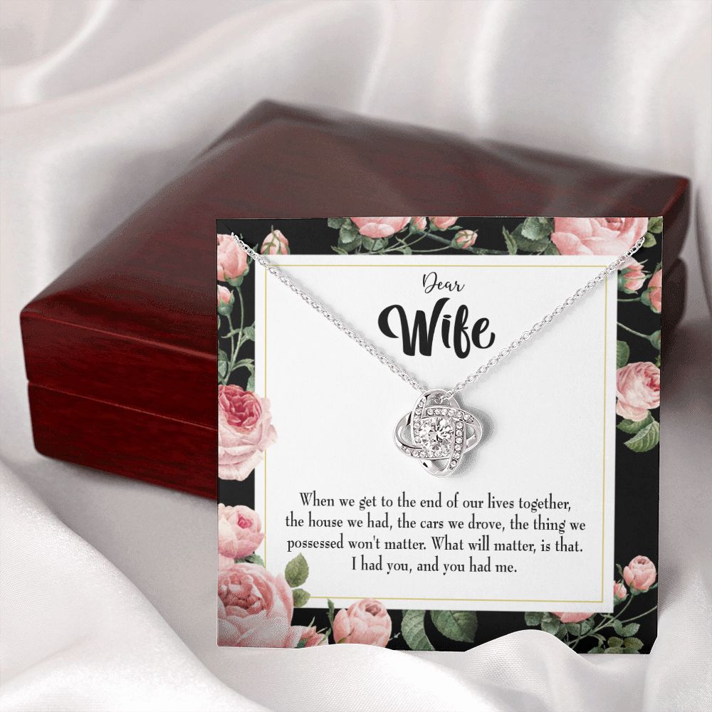 To My Wife Have Each Other Infinity Knot Necklace Message Card-Express Your Love Gifts