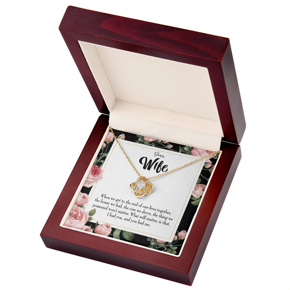 To My Wife Have Each Other Infinity Knot Necklace Message Card-Express Your Love Gifts