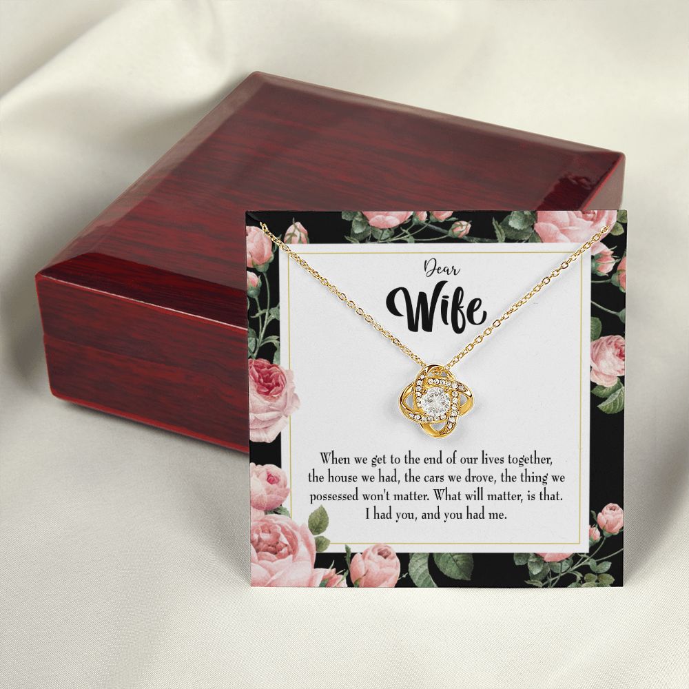 To My Wife Have Each Other Infinity Knot Necklace Message Card-Express Your Love Gifts