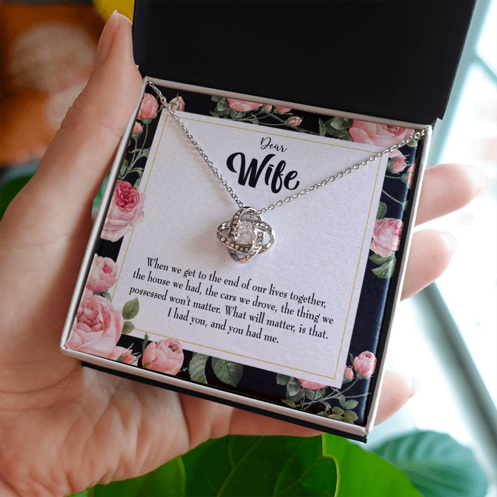 To My Wife Have Each Other Infinity Knot Necklace Message Card-Express Your Love Gifts