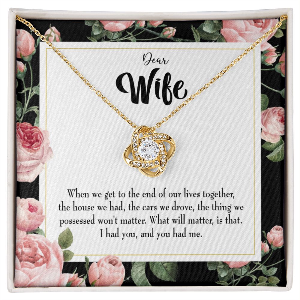 To My Wife Have Each Other Infinity Knot Necklace Message Card-Express Your Love Gifts