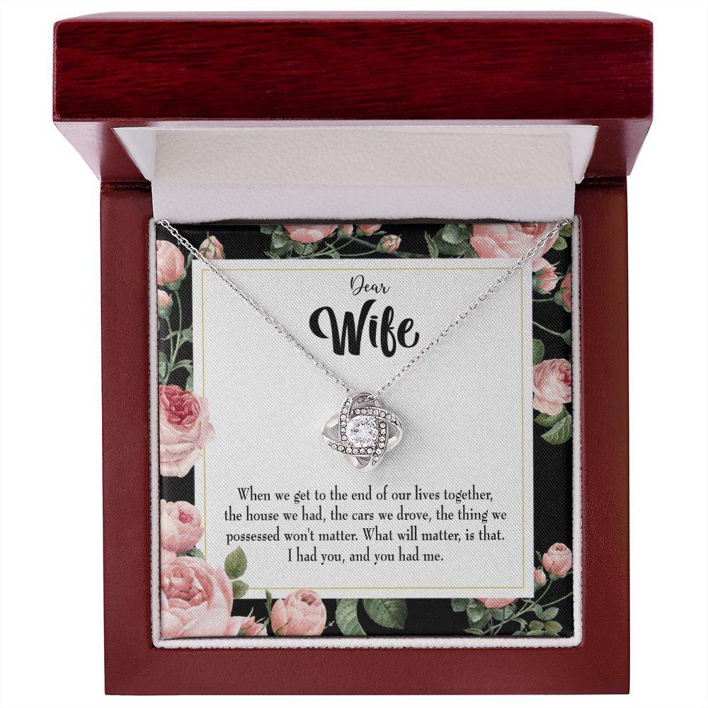 To My Wife Have Each Other Infinity Knot Necklace Message Card-Express Your Love Gifts
