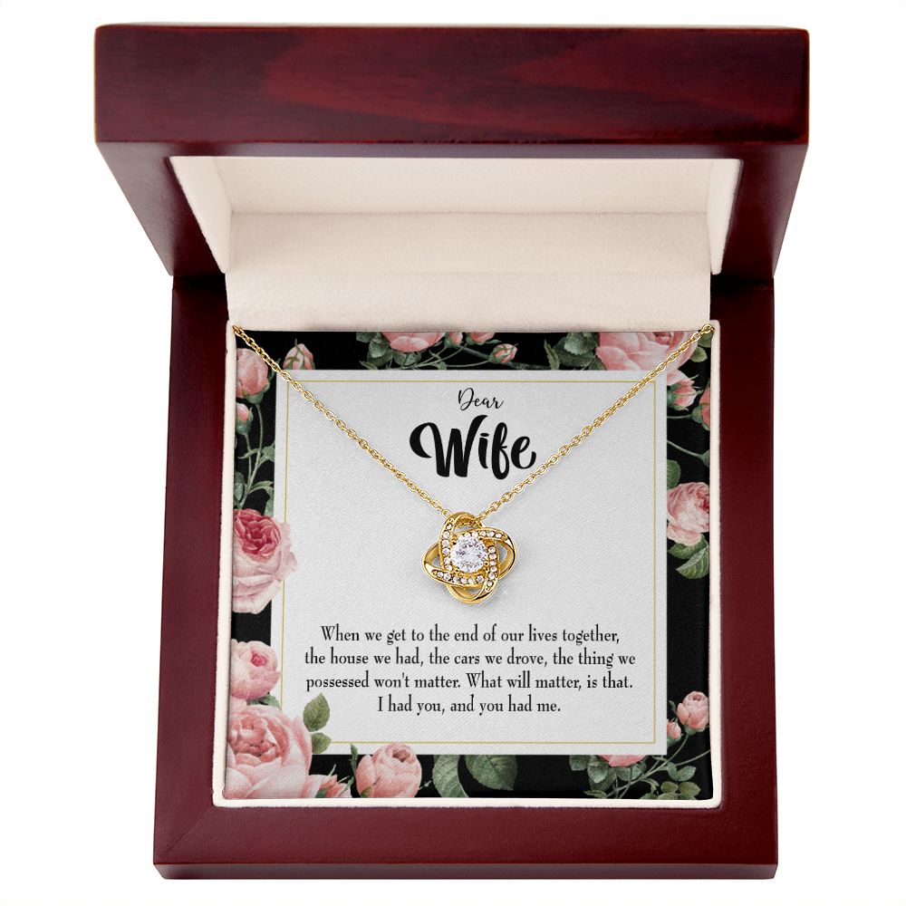 To My Wife Have Each Other Infinity Knot Necklace Message Card-Express Your Love Gifts